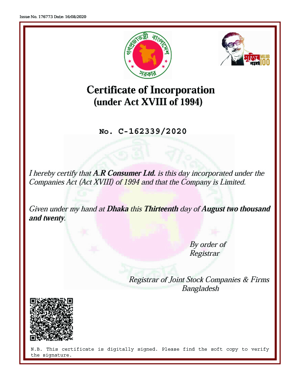 Certificate in Corporation